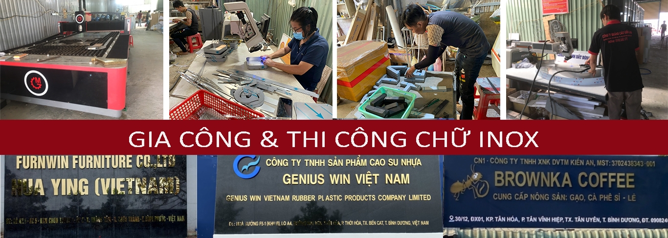 Gia công chữ inox, cắt CNC, laser, fiber tại Bình Dương – Kiến An uy tín